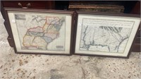 Two Framed Map Prints