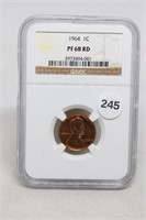 1964 P NGC Graded PF 68 RD Lincoln Cent