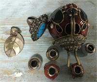 925 stamped jewelry & ladybug case