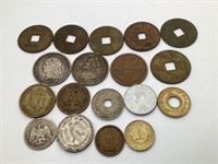 18 Foreign coins- Asian, South American, Egyptian
