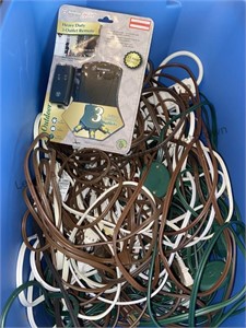 Tote of extension cords and more