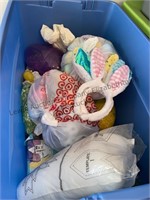 Large tote of Easter eggs and Easter decor