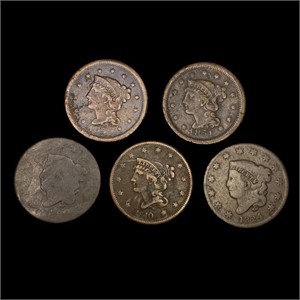 [5] Large Cents [1820, 1824, 1840, 1851, 1852]