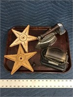 Collectibles Tray Lot Cast Iron Stars Iron