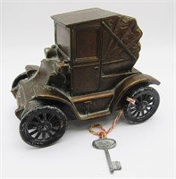 Vintage Metal Car Bank 1900 Pillbox Coupe