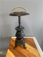 Vintage Pot Belly Stove Standing Ashtray