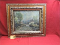 Stunning Ornate Wood Frame with Country Painting