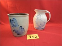 1980s Duck Pitcher and PA Stoneware Crock