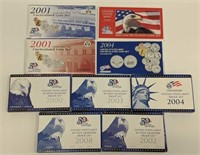 Lot of 9 U.S. Mint Uncirculated & Proof Sets