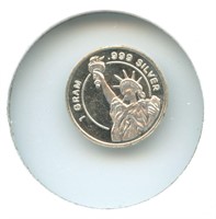 1 gram Silver Round - Statue of Liberty, .999