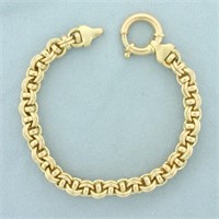 Italian Double Rolo Link Bracelet in 14k Yellow Go