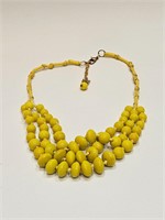 VINTAGE NECKLACE YELLOW BEADS