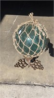 HUGE HAND BLOWN FISHING FLOAT COMES WITH WROUGHT