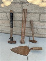 Vintage Blacksmith Tongs, Ball Peen Hammer ++