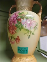 Pair of Decorative Pottery Vases with Floral