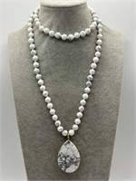 Stunning Long Magnesite Necklace