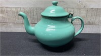 Antique Green Enameled Tea Pot