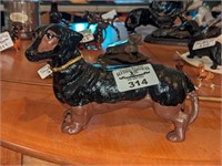 Cast Dachshund Coin Bank