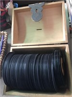 45 Records in Wooden Box