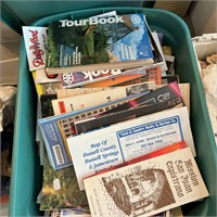 Box of misc. Old maps & tourist information books