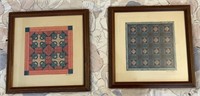 2 Signed Prints of Quilt Drawings by Ben Lohr