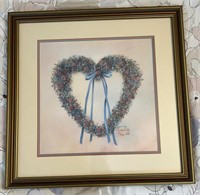 Glynda Turley 1987 Heart Wreath Print