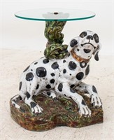 Italian Majolica Glass-Topped Figural Side Table