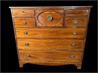 18TH CENT. SOLID MAHOGANY INLAID CHEST