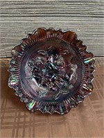 Vintage Imperial Lustre Rose Footed Ruffle Bowl