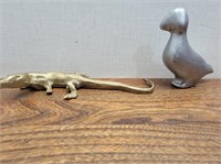 Brass Lizard 8inLx3 1/2inW + Aluminum Artic Bird