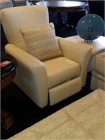 Contemporary Leather Recliner Bone