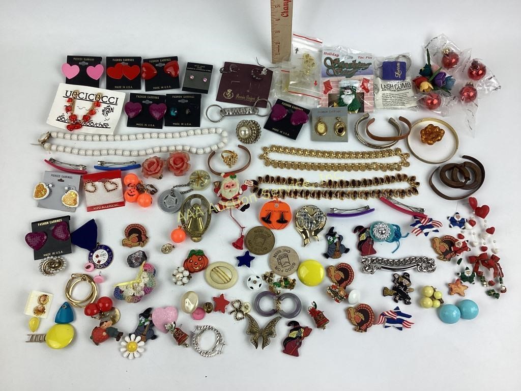 Costume Jewelry including heart earrings matching