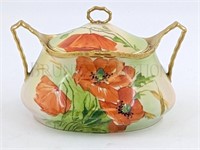 HAND PAINTED PORCELAIN LIDDED POT