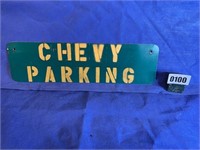 Chevy Parking Sign, Metal, 18x5"