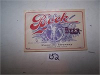 Cassville Brewery Bock Beer Label