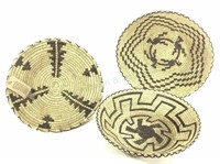 (3) Tight Woven Papago Baskets