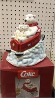 Coca-Cola, 9 1/2 inch Coca-Cola cookie jar, polar