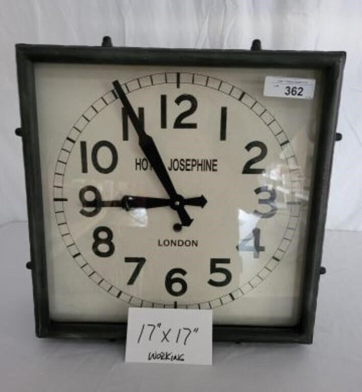 HOTEL JOSEPHINE CLOCK 17 X 17