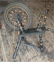 Painted spinning wheel by "ATODD" marked rear