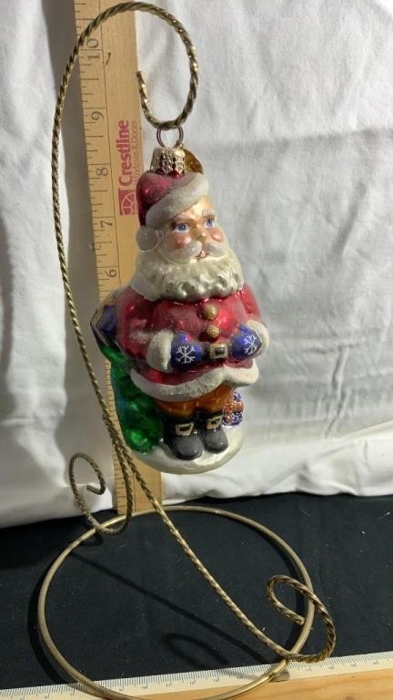 Hand Blown Christopher Radko Santa  Ornament