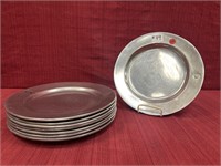 RWP Wilton Pewter Plates, 8 total, 10 1/2 inch