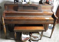 Lot #1243 - Everett Cherry Spinet model Piano