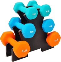 Neoprene Coated Dumbbell Set with Stand