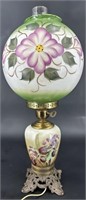 Antique HP Floral GWTW Lamp