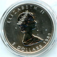 1989 1 oz Silver Canadian Maple Leaf