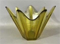 Mid Century Yellow Glass Vase