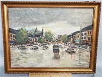 Rainy Day Street Scene Oil Painting