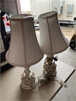 2 White Rose Lamps