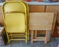 Folding trays and chairs