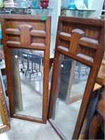 Pair Mirrors Wood Framed 4'3" x 21"
